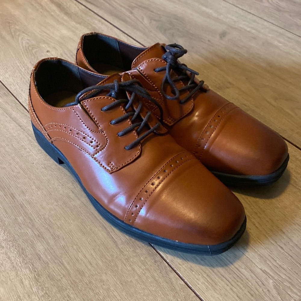 Big Boys Cognac Dress Shoes 👞